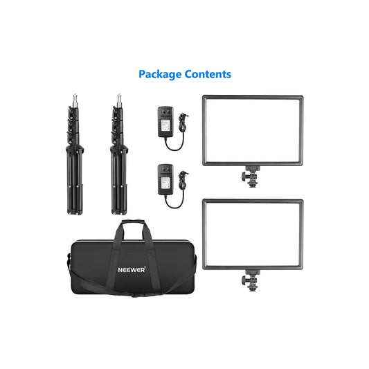 NEEWER 2 Pack NL-192AI Bi-Color LED Panel Light Kit