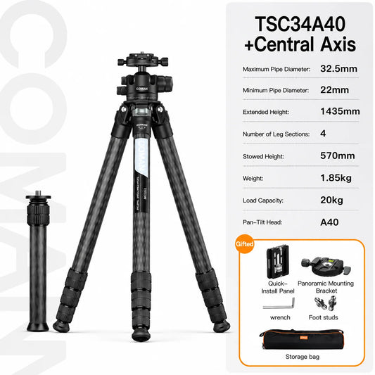 Tripod Professional TSC34A40 Digital Camera Carbon Fiber for Dslr Camera