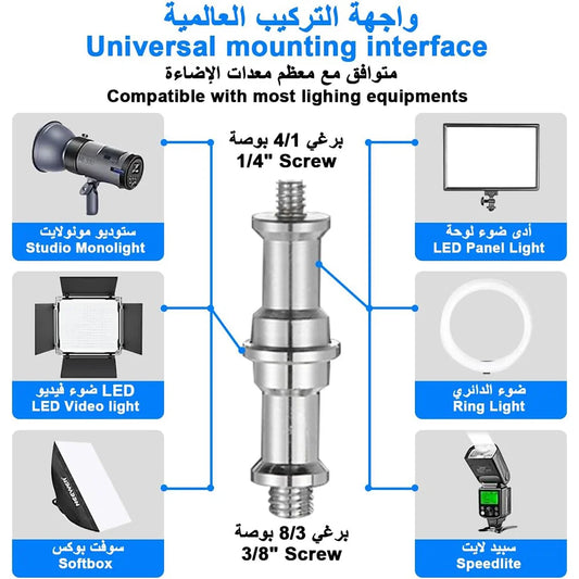 Tripod حامل إضاءة بضغط هواء 2.8، فضي، عالي الجودة. Photography Light Stand 280cm Adjustable Heavy Duty Stainless Steel Reflector Holder Max Load