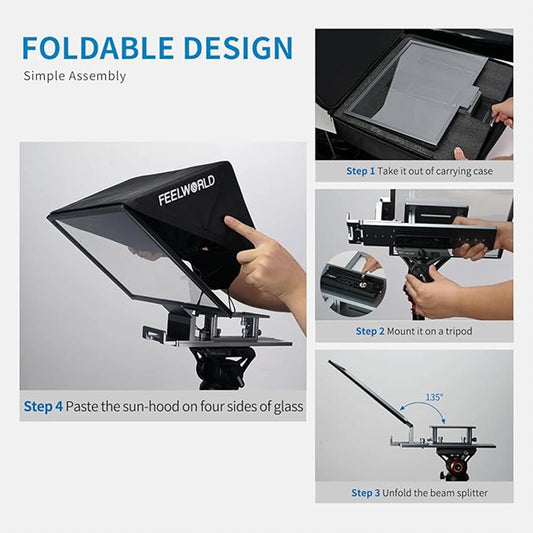Teleprompter FEELWORLD TP16 16 Inch Folding for Up to 16'' Tablet Horizontal