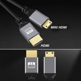 HDMI Male to HDMI Mini Male Flexible Coiled Cable 4K 60HZ Size 0.5-2.4M