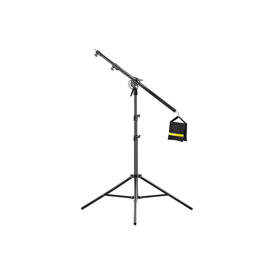 Light Stand stand-black set Heavy Duty with Boom Arm, 10ft/300cm