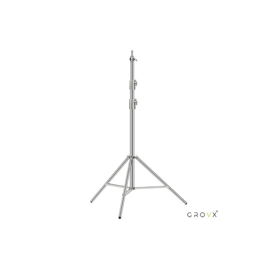 Studio Photography Light sliver Stand 2.8m – Stainless Steel, Rust-Resistant for Flash & LED – GROVXg