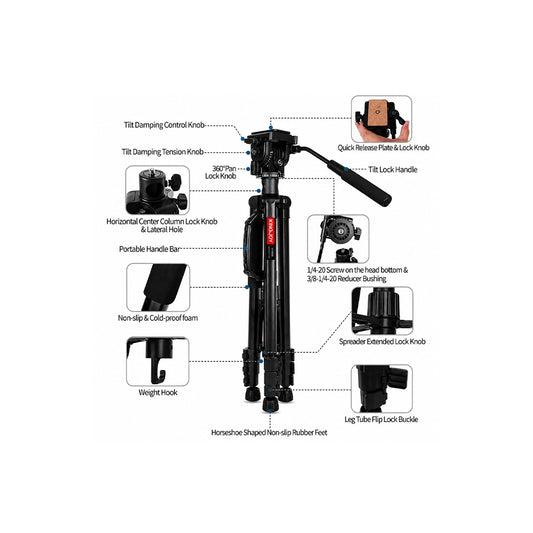 Tripod Monopod KINGJOY VT-890H6 Multifunction Professional Video