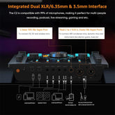 ADCaster Comica C2 Audio Interface- Dual XLR 6.35mm 3.5mm Podcast Mixer with 48V