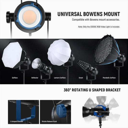 LED Video Light NEEWER CB300C 300W COB RGBWW
