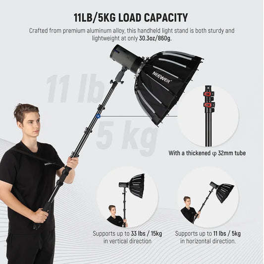 NEEWER MS-250C 250cm Handheld Boom Pole Stand