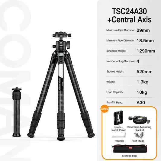 Tripie viajero profesional de fibra de carbono COMAN TSC24A30
Precio habitual