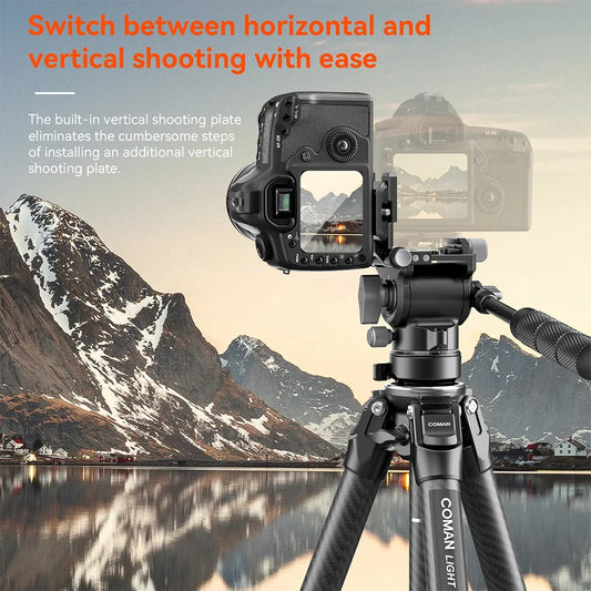 Tripod COMAN V1 Head | Mini Camera Gimbal, Smooth Motion