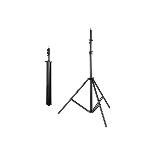 Light Stand حامل إضاءة بضغط هواء 2.8، اسود، عالي الجودة Heavy Duty Photography Metal Tripod Max. 280cm