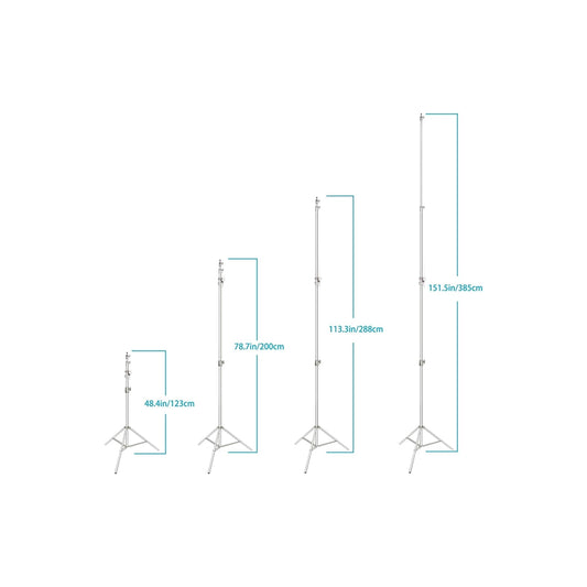 Light Stand stand-sliver set Heavy Duty with Boom Arm, 10ft/300cm