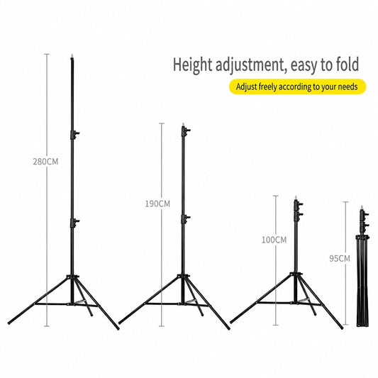 Studio Photography Light black Stand 2.8m – Stainless Steel, Rust-Resistant for Flash & LED – GROVXg