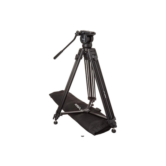 حامل ثلاثي القوائم Kingjoy VT Series Alloy Video Photo Kit، بحجم كامل، أسود (VT-2500)