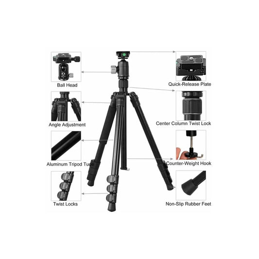 Monopod Kingjoy G555+G0 4-Section Travel Tripod Detachable
