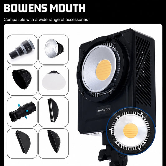 LED  Light ZSYB ZM-350Bi Bowens Mount LED light Photography Continuous Light Bi-color 2700k-6500k App Control 330 W