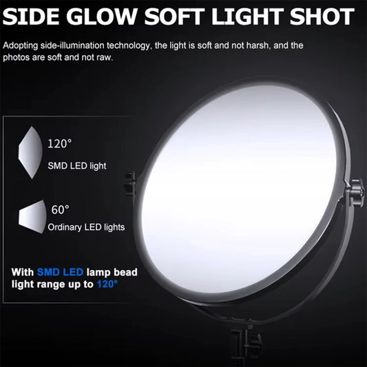 Photography lighting ZSYB PB-500Bi 80w Professional Mirror Shape Led Ring Light Panel Photographic Lighting