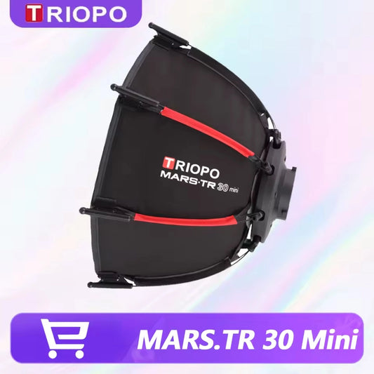 Softbox TRIOPO K3 MARS.TR 30 Mini Octagonal Lightweight Modifier with Mini Bowens Mount for Godox ML60 ML100