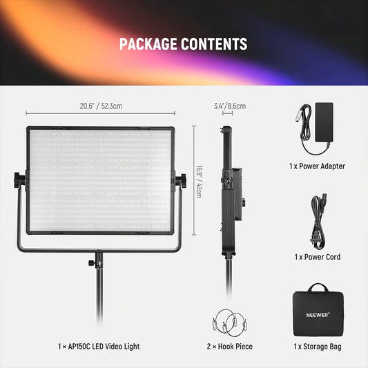 LED Panel Video Light Kit NEEWER AP150C 150W RGB
